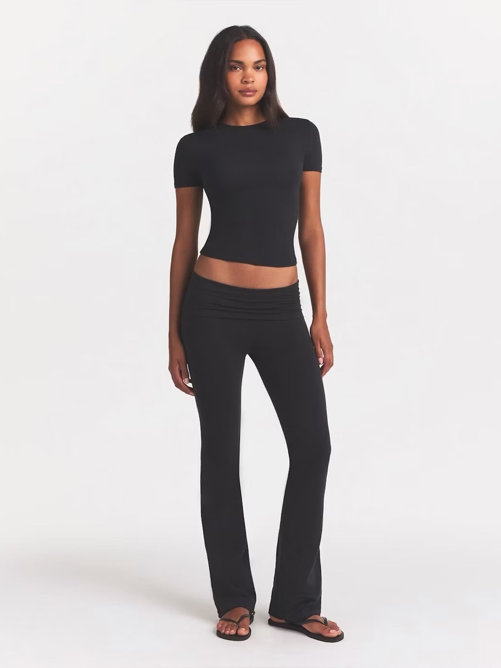 NWT Skims Cotton Jersey Fold over Pants in soot size XL